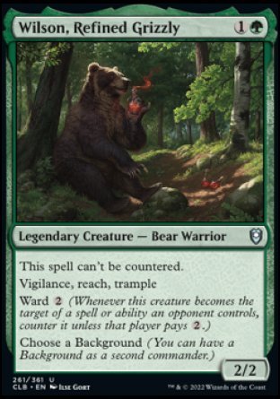 (261) Magic The Gathering Commander Legends: Battle for Baldur's Gate Single: Wilson, Refined Grizzly Holo Uncommon