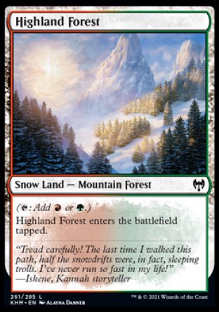 (261/285) Magic The Gathering Kaldheim Single: Highland Forest Holo Common