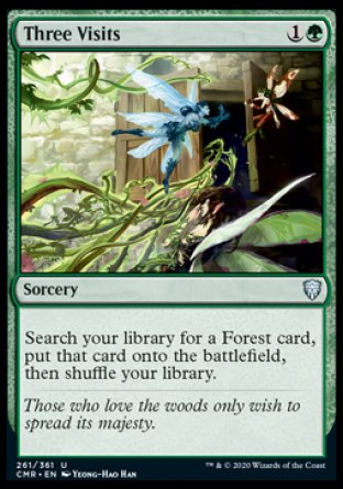 (261/361) Magic The Gathering Commander Legends Single: Three Visits Holo Uncommon
