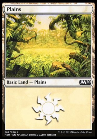 (262/280) Magic The Gathering Core 2020 Single: Plains (V.2) Land