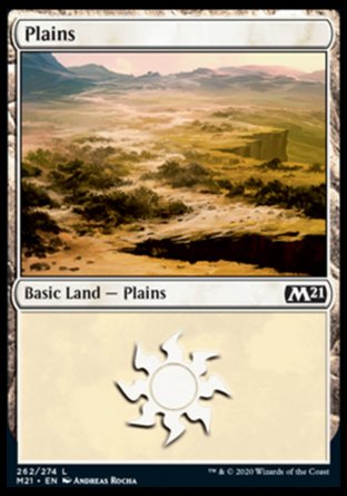 (262) Magic The Gathering Core 2021 Single: Plains (V.3) Land