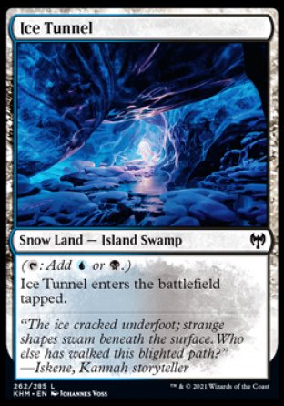 (262/285) Magic The Gathering Kaldheim Single: Ice Tunnel Holo Common