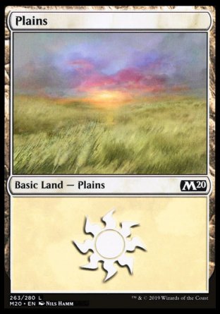 (263/280) Magic The Gathering Core 2020 Single: Plains (V.3) Land
