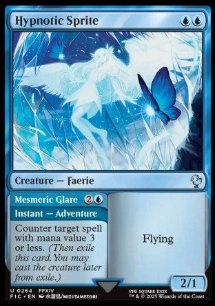 (264) Magic The Gathering Commander: Magic: The Gathering - FINAL FANTASY Single: Hypnotic Sprite // Mesmeric Glare Uncommon