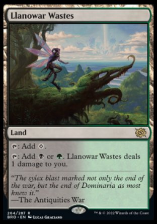 (264) Magic The Gathering The Brothers' War Single: Llanowar Wastes Holo Rare