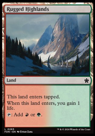 (265) Magic The Gathering Magic: The Gathering Foundations Single: Rugged Highlands Holo Common