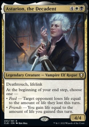 (265) Magic The Gathering Commander Legends: Battle for Baldur's Gate Single: Astarion, the Decadent Rare
