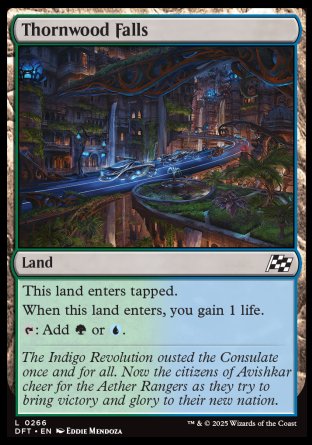 (266) Magic The Gathering Aetherdrift Single: Thornwood Falls Holo Common