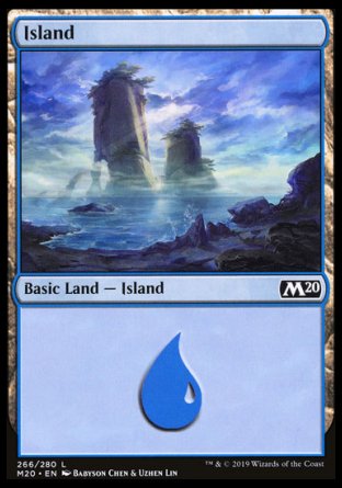 (266/280) Magic The Gathering Core 2020 Single: Island (V.2) Land