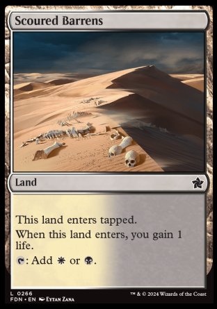 (266) Magic The Gathering Magic: The Gathering Foundations Single: Scoured Barrens Holo Common