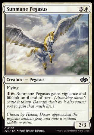 (267) Magic The Gathering Foundations Jumpstart Single: Sunmane Pegasus Common
