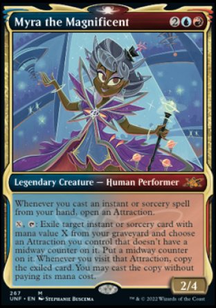 (267) Magic The Gathering Unfinity: Extras Single: Myra the Magnificent (V.1) Holo Mythic