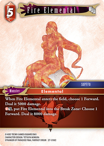 (016) Final Fantasy TCG Journey of Discovery Single: Fire Elemental (27-016) Common