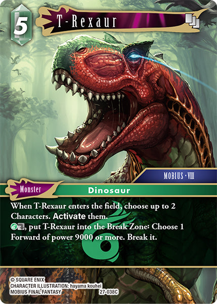 (038) Final Fantasy TCG Journey of Discovery Single: T-Rexaur (27-038) Common
