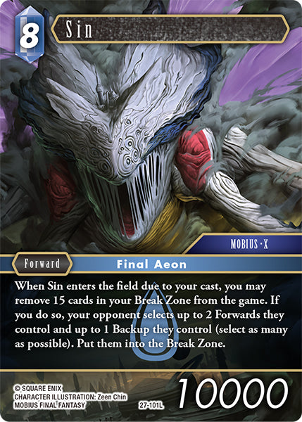 (101) Final Fantasy TCG Journey of Discovery Single: Sin (27-101) Legend