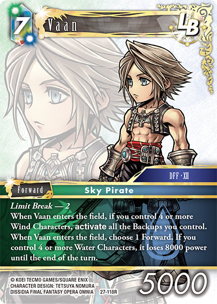 (118) Final Fantasy TCG Journey of Discovery Single: Vaan (27-118) Rare