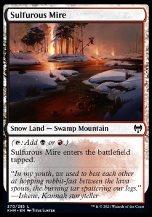 (270/285) Magic The Gathering Kaldheim Single: Sulfurous Mire Holo Common