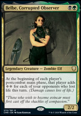 (270/361) Magic The Gathering Commander Legends Single: Belbe, Corrupted Observer Holo Rare