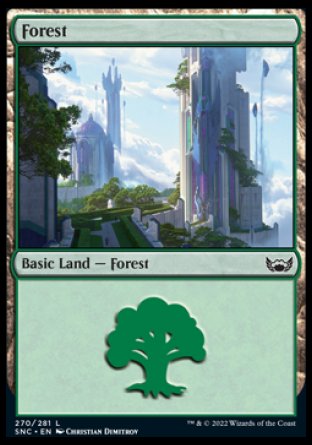 (270) Magic The Gathering Streets of New Capenna Single: Forest (V.3) Holo Land