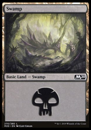 (270/280) Magic The Gathering Core 2020 Single: Swamp (V.2) Holo Land