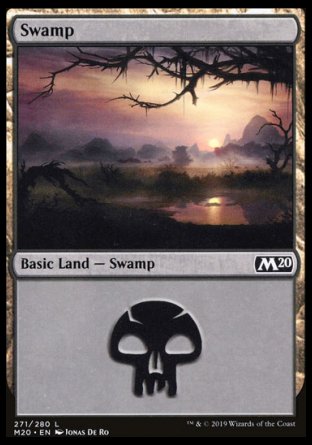 (271/280) Magic The Gathering Core 2020 Single: Swamp (V.3) Land