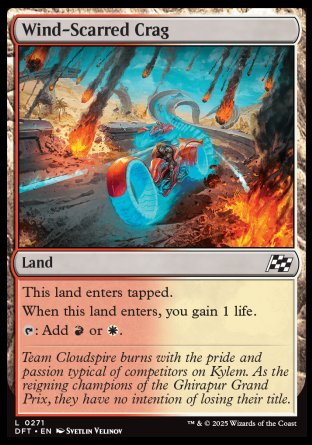 (271) Magic The Gathering Aetherdrift Single: Wind-Scarred Crag Common