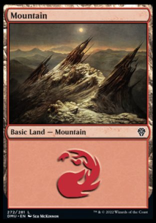 (272) Magic The Gathering Dominaria United Single: Mountain (V.2) Holo Land