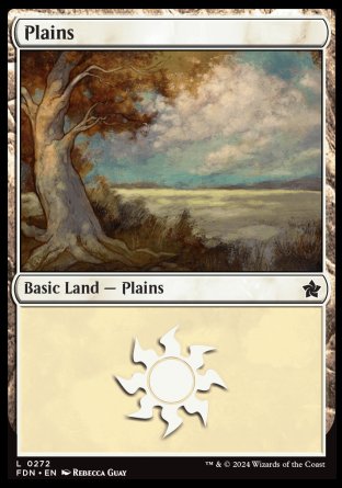 (272) Magic The Gathering Magic: The Gathering Foundations Single: Plains (V.1) Land