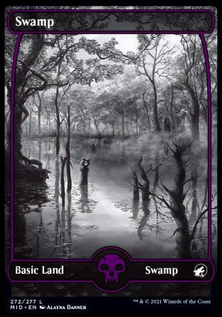 (272) Magic The Gathering Innistrad: Midnight Hunt Single: Swamp (V.1) Land