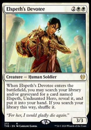 (272) Magic The Gathering Theros Beyond Death: Extras Single: Elspeth's Devotee Rare