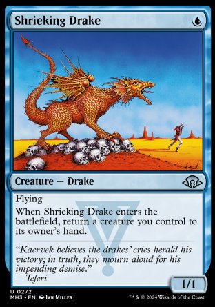 (272) Magic The Gathering Modern Horizons 3 Single: Shrieking Drake Uncommon