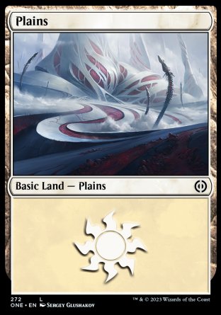 (272) Magic The Gathering Phyrexia: All Will Be One: Extras Single: Plains (V.1) Holo Land