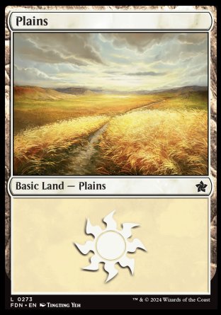 (273) Magic The Gathering Magic: The Gathering Foundations Single: Plains (V.2) Holo Land