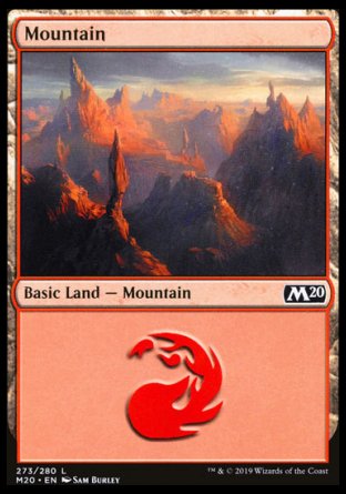 (273/280) Magic The Gathering Core 2020 Single: Mountain (V.1) Land