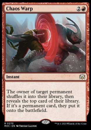 (273) Magic The Gathering Commander: March of the Machine Single: Chaos Warp Rare