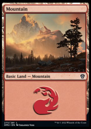 (273) Magic The Gathering Dominaria United Single: Mountain (V.3) Holo Land