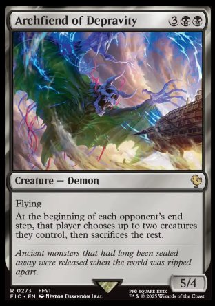 (273) Magic The Gathering Commander: Magic: The Gathering - FINAL FANTASY Single: Archfiend of Depravity Rare
