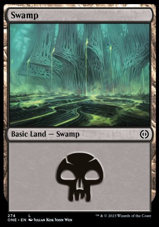 (274) Magic The Gathering Phyrexia: All Will Be One: Extras Single: Swamp (V.1) Holo Land