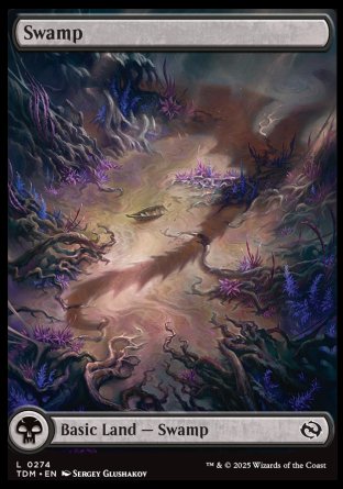 (274) Magic The Gathering Tarkir: Dragonstorm Single: Swamp (V.1) Holo Land