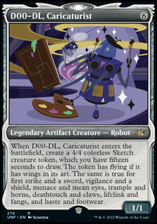 (274) Magic The Gathering Unfinity: Extras Single: D00-DL, Caricaturist (V.1) Rare