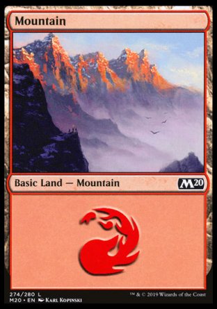 (274/280) Magic The Gathering Core 2020 Single: Mountain (V.2) Holo Land