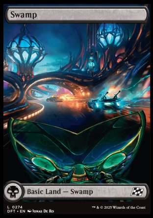 (274) Magic The Gathering Aetherdrift Single: Swamp (V.1) Holo Land