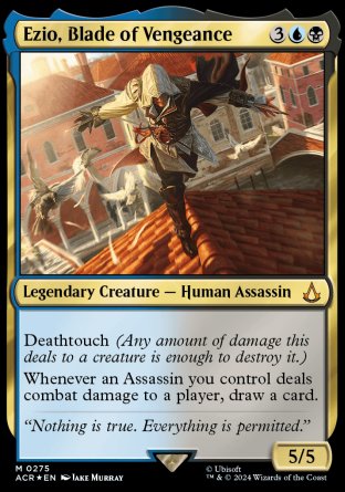 (275) Magic The Gathering Universes Beyond: Assassin's Creed: Extras Single: Ezio, Blade of Vengeance Holo Mythic