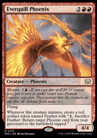 (275) Magic The Gathering Commander: March of the Machine Single: Everquill Phoenix Rare