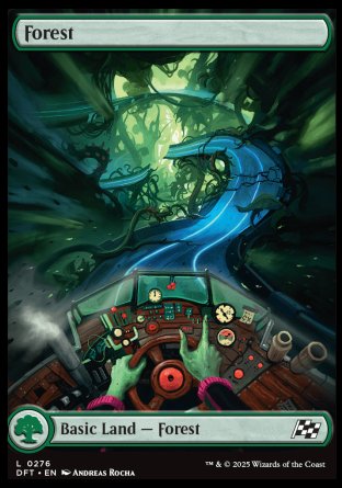 (276) Magic The Gathering Aetherdrift Single: Forest (V.1) Holo Land