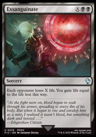 (276) Magic The Gathering Commander: Magic: The Gathering - FINAL FANTASY: Collector's Edition Single: Exsanguinate Holo Uncommon