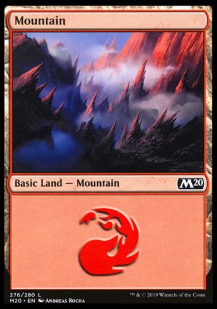 (276/280) Magic The Gathering Core 2020 Single: Mountain (V.4) Holo Land