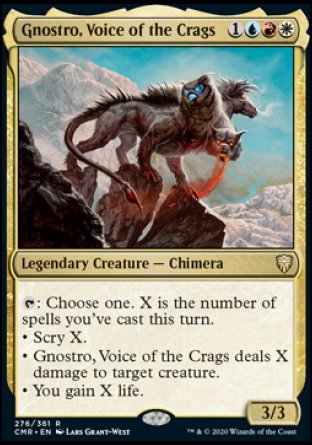 (276/361) Magic The Gathering Commander Legends Single: Gnostro, Voice of the Crags Holo Rare