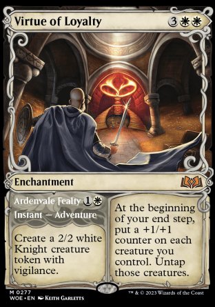 (277) Magic The Gathering Wilds of Eldraine: Extras Single: Virtue of Loyalty // Ardenvale Fealty Holo Mythic