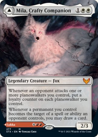 (277) Magic The Gathering Strixhaven: School of Mages: Extras Single: Mila, Crafty Companion // Lukka, Wayward Bonder Holo Mythic
